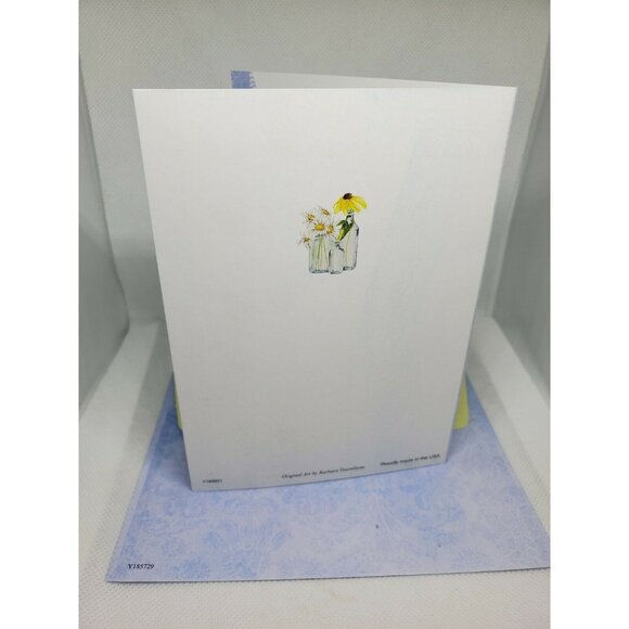 Just A Note Yellow Floral Daisy Graphics Greeting Card With Matching Envelope - Picture 4 of 9